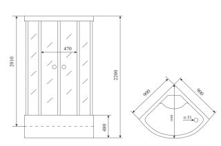 Душевая кабина Timo Standart 90x90x220см T-5590